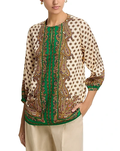 Elie Tahari The Isa Paisley Print Top