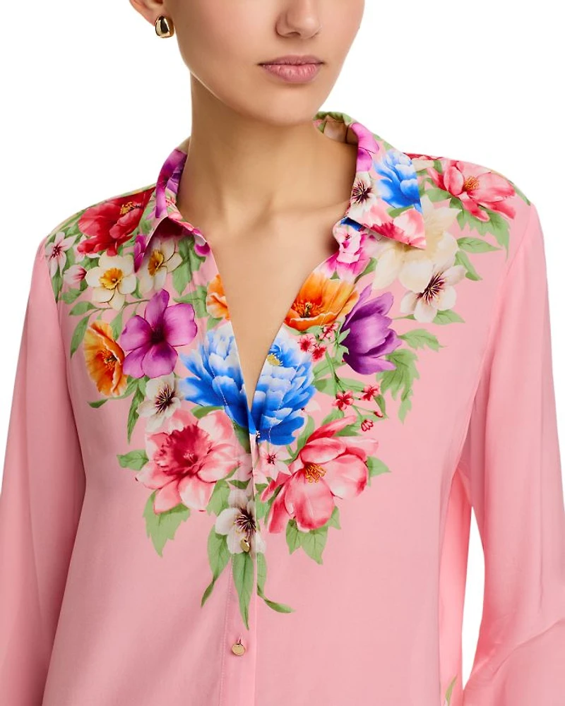 Madeline Diamond Floral Button Up Blouse