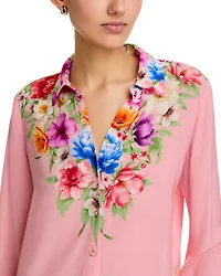 Madeline Diamond Floral Button Up Blouse