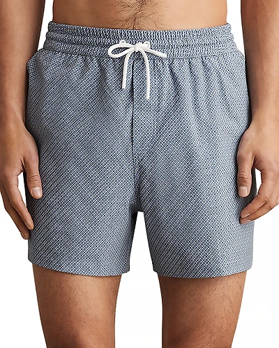 Reiss Tito Drawstring Geometric Printed Swim Trunks