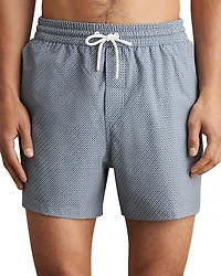 Reiss Tito Drawstring Geometric Printed Swim Trunks