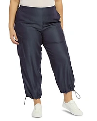 Monique Satin Tailored Curvy Cargo Pants