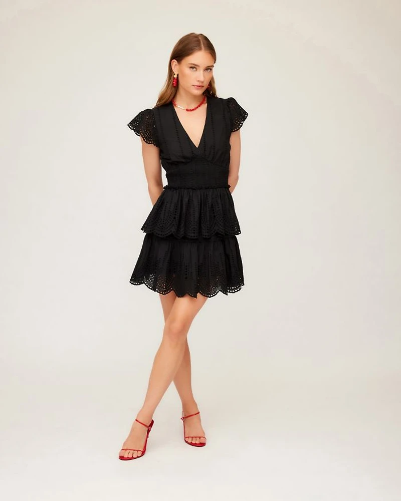 Isla Embroidered Tiered Dress