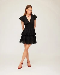 Isla Embroidered Tiered Dress