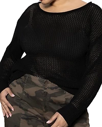Plus Open Knit Sweater