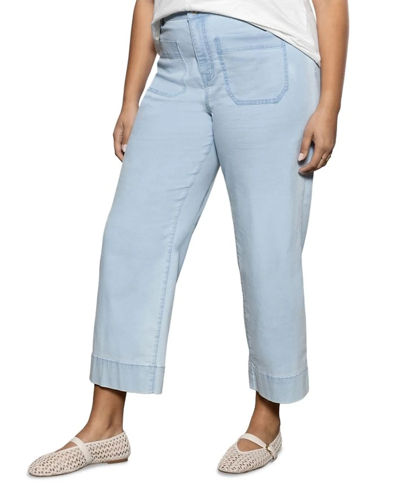 Plus The Marine Cropped Wide Leg Jeans Ultra Pale
