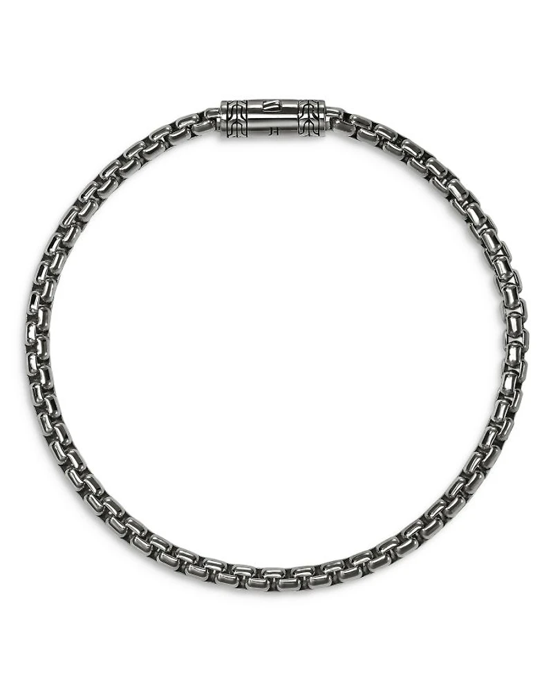 Dark Silver Box Chain Bracelet