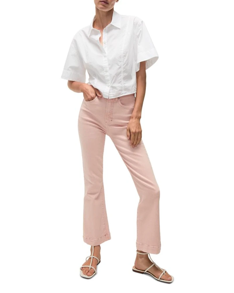 Carson High Rise Ankle Flare Jeans Stoned Pink Shell