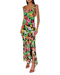 Tulip Rosette Ruffled Maxi Dress