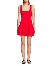 Ruffled Short Knit Dress