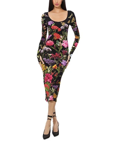 Delora Scoop Neck Midi Dress