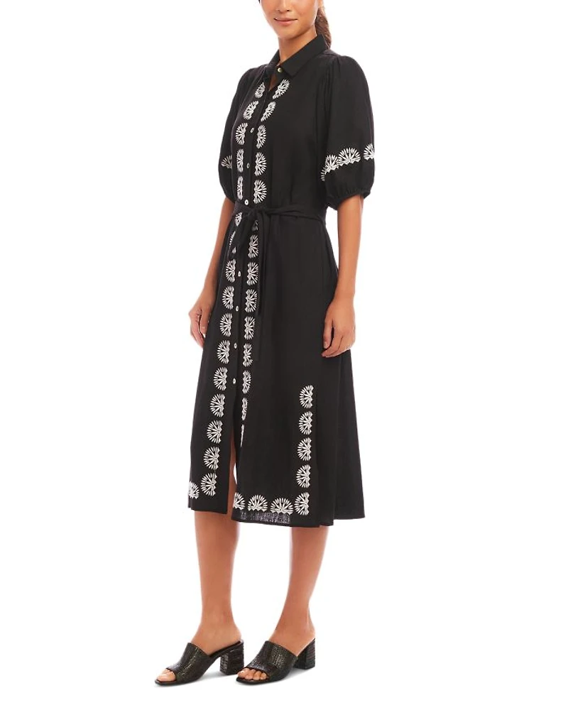 Embroidered Shirt Dress