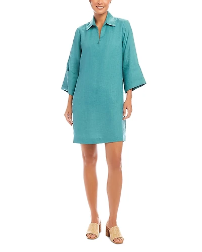 Karen Kane Linen Cuffed Sleeve Dress
