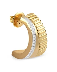 18K Yellow Gold Via Mercanti Diamond Hoop Earrings
