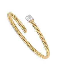 18K Yellow Gold Via Mercanti Tubogas Diamond Pavé Bangle Bracelet