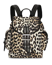 Ganni Leopard Small Nylon Bucky Backpack