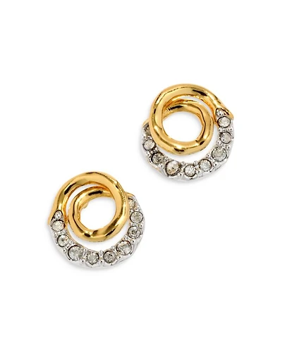 Solanelas Crystal Spiral Stud Earrings
