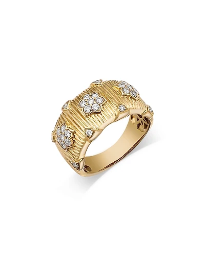 Bloomingdale's Fine Collection Diamond Band Ring with Flowers