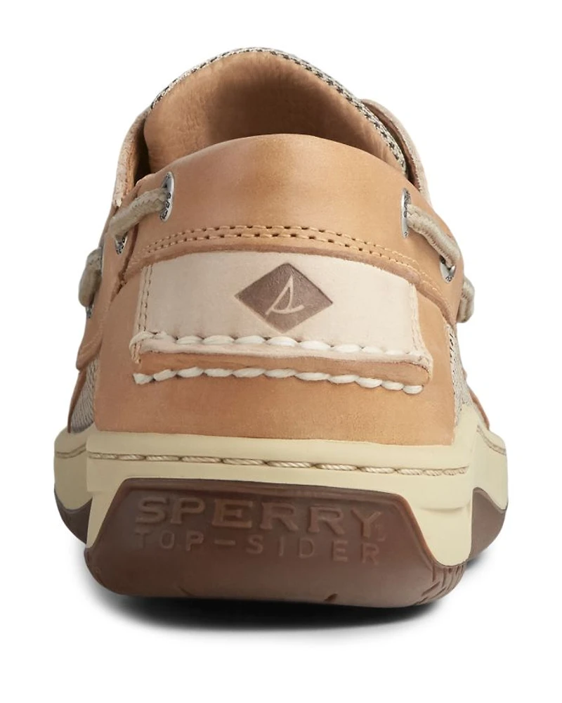Men's Three Eye Light Brown Leather Boat Shoe