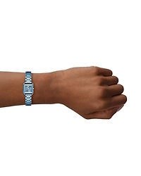 The Kira Square Small Three Hand Blue Stainless Steel Watch, 18mm x 18mm