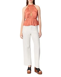 Sleeveless Pleated Tie Back Top