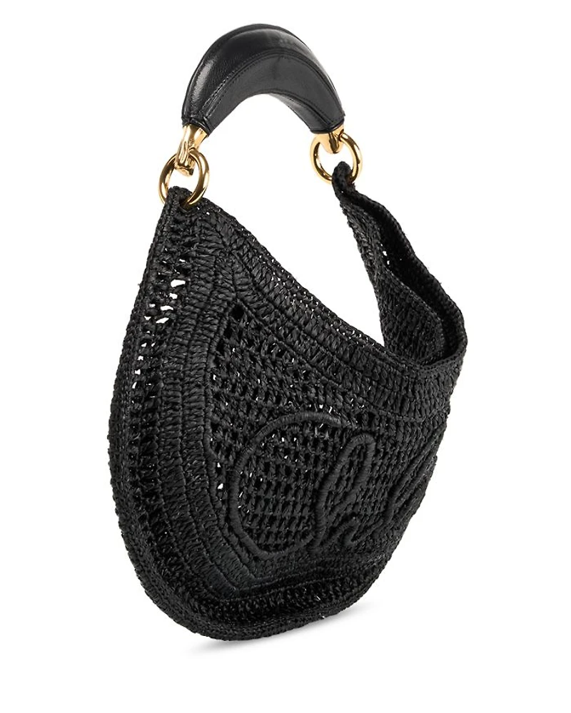 Summer Banana Raffia Hobo Bag