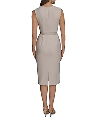 Belted Tweed Midi Dress