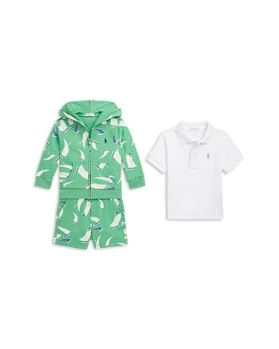 Boys' Polo Shirt, Terry Hoodie & Short Set - Baby