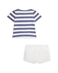Girls' Polo Bear Cotton Tee & Twill Short Set - Baby