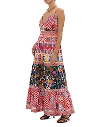Tiered Mixed Print Dress