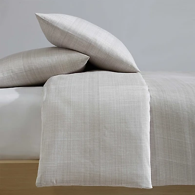 Calvin Klein Textural Rib Cotton Sateen 3 Piece Comforter Set, Queen