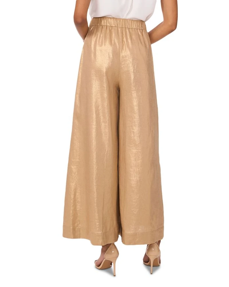 Metallic Wide Leg Pants