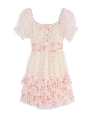 Girls' Smocked Tiered Ruffle Chiffon Dress - Big Kid