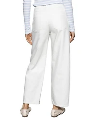 District High Rise Column Ankle Jeans Bleached White