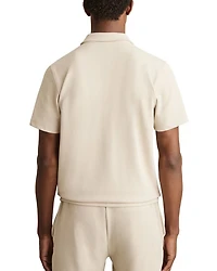 Albany Regular Fit Textured Quarter Zip Polo Shirt