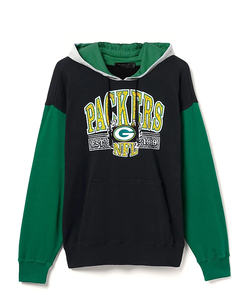 Junk Food Clothing Unisex Nfl Green Bay Packers Tri Color Block Hoodie