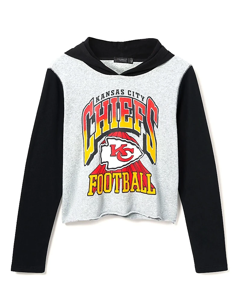 Junk Food Clothing Women's Nfl Kansas City Chiefs Block Crop Hoodie