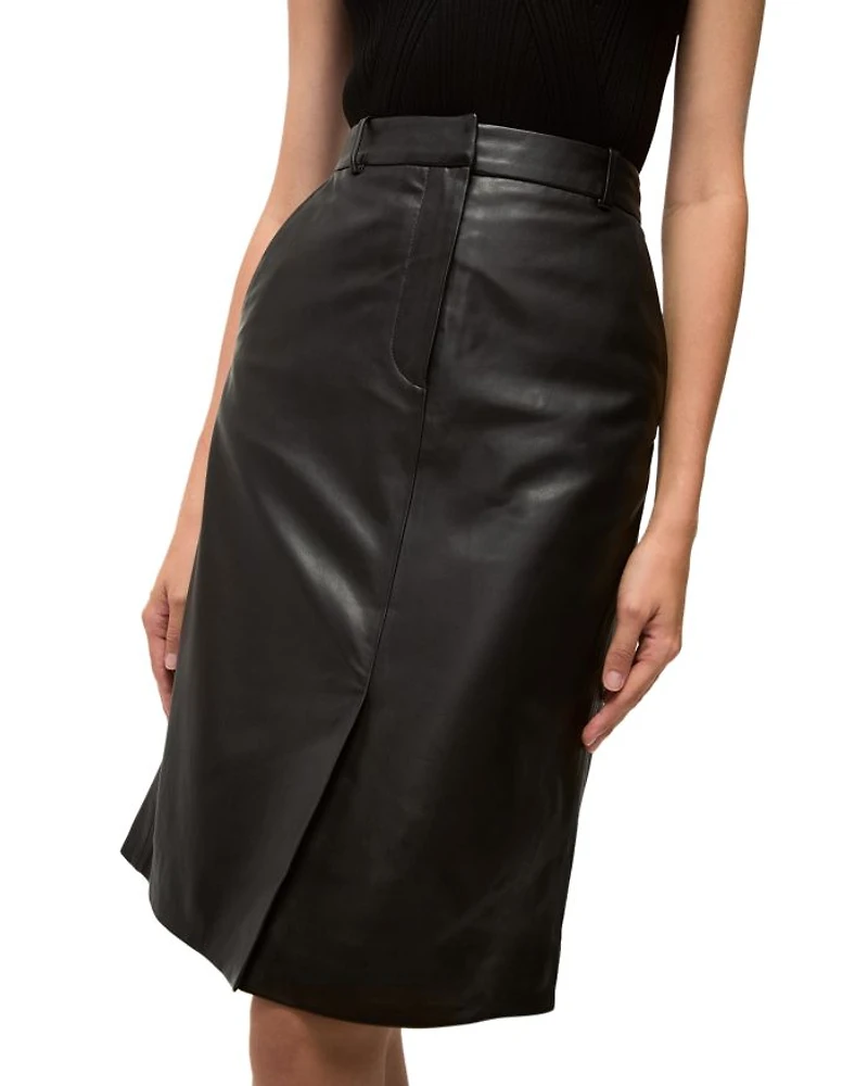 Maxine Leather Midi Skirt
