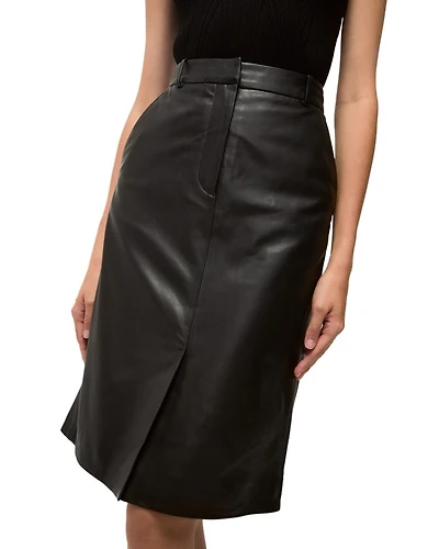 Maxine Leather Midi Skirt