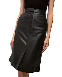 Maxine Leather Midi Skirt