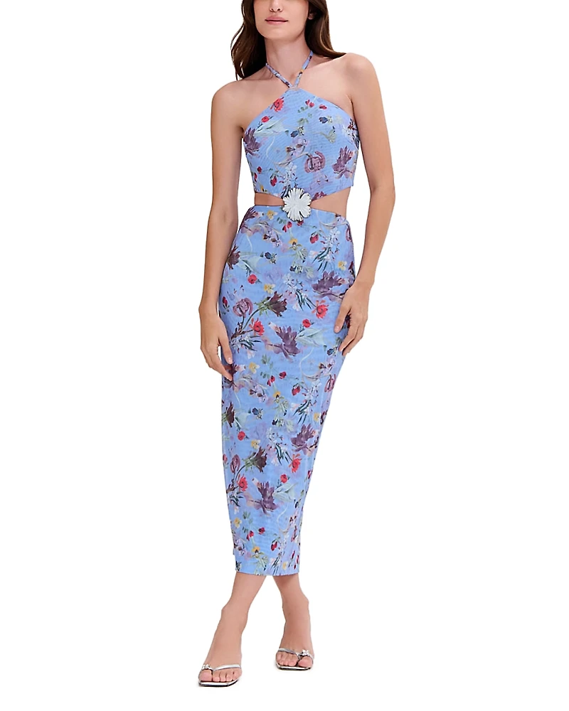 PatBO Lily Flower Halter Neck Dress