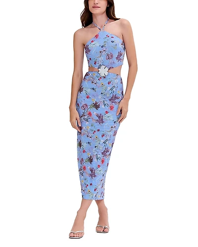 PatBO Lily Flower Halter Neck Dress