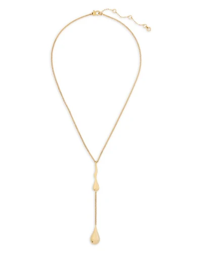 Molten Lariat Necklace in Gold Tone