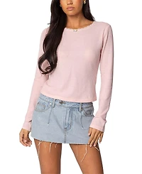 Edikted Rosemarie Lacey Waffle Top