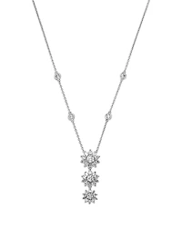 Bloomingdale's Fine Collection Diamond Trio Flower Pendant Necklace