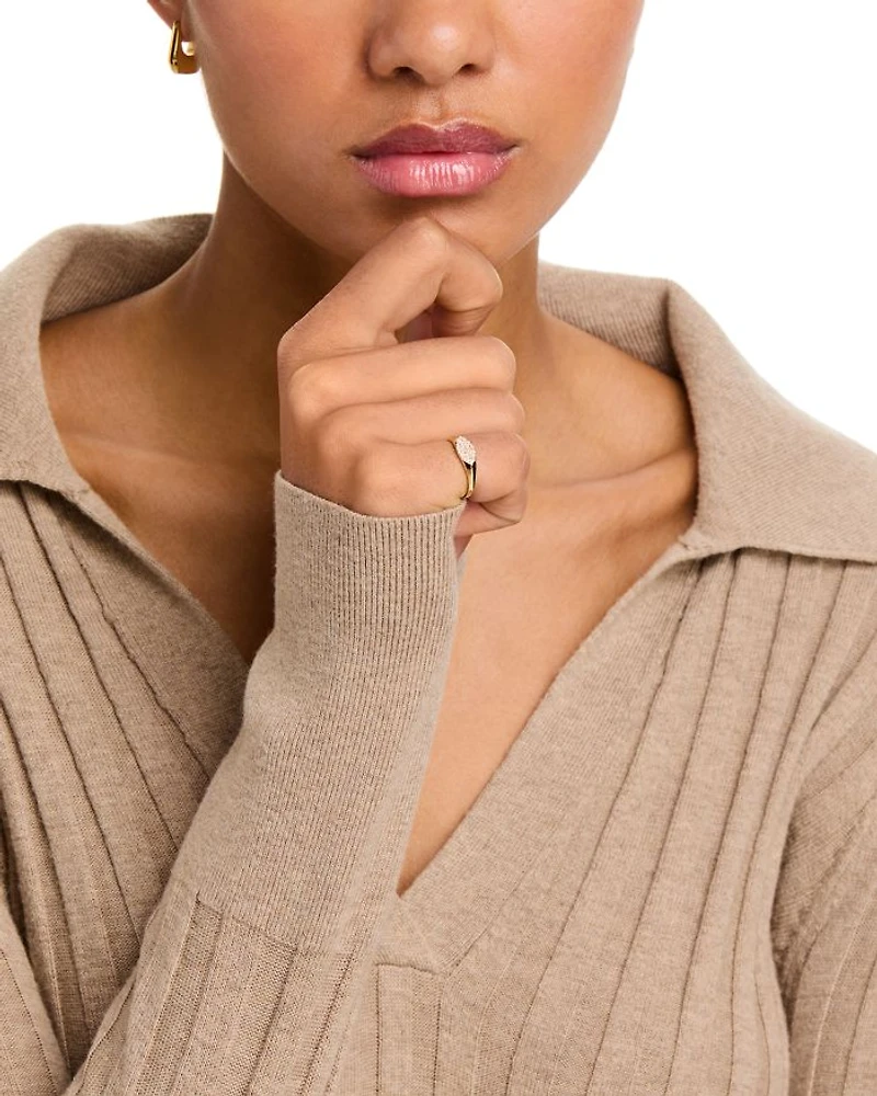 Diamond Pavé Pinky Ring 14K Yellow Gold, 0.10 tcw