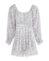 Charmed Hearts Girls' Floral Tiered Romper - Big Kid