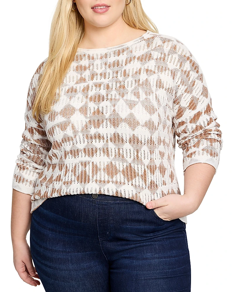 Nic+Zoe Plus Textured Diamond Sweater