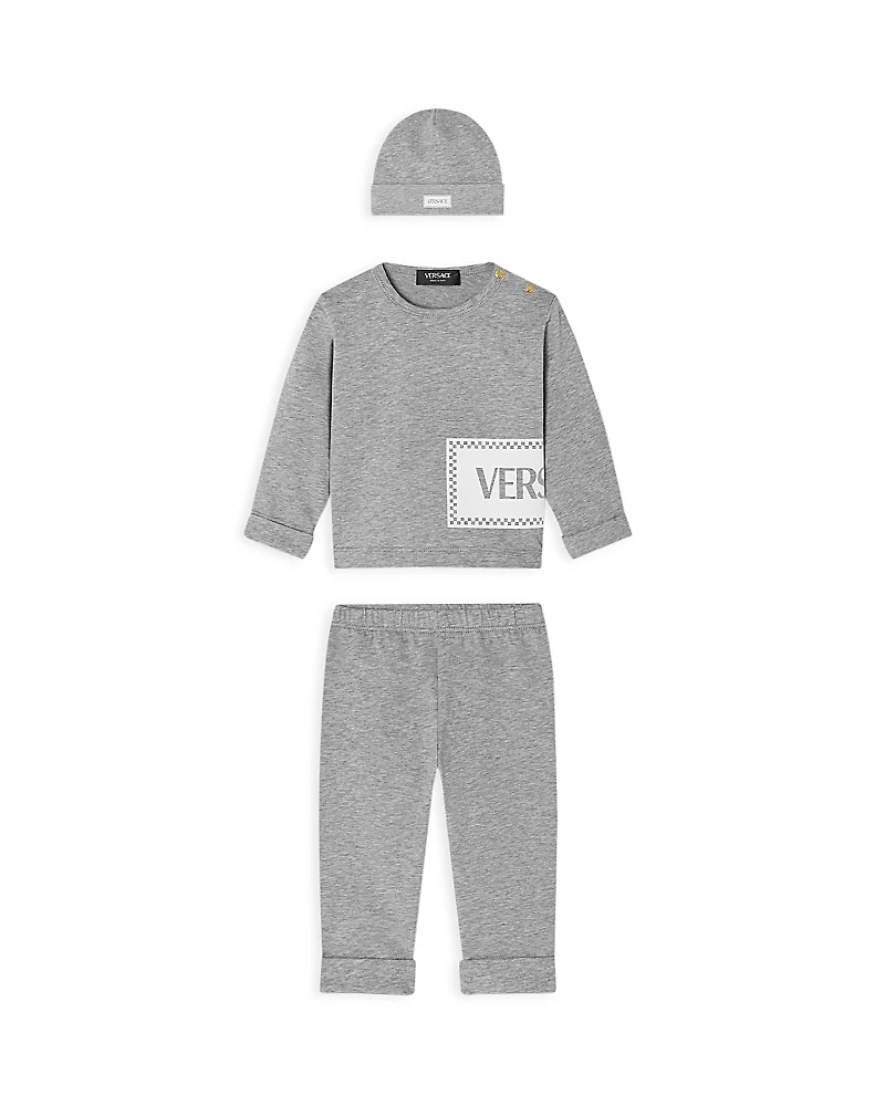 Versace Unisex 3 Piece Gift Set, Hat, Melange Sweatshirt, Sweatpants - Baby