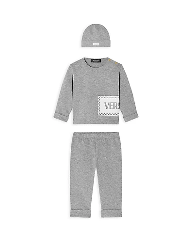 Versace Unisex 3 Piece Gift Set, Hat, Melange Sweatshirt, Sweatpants - Baby